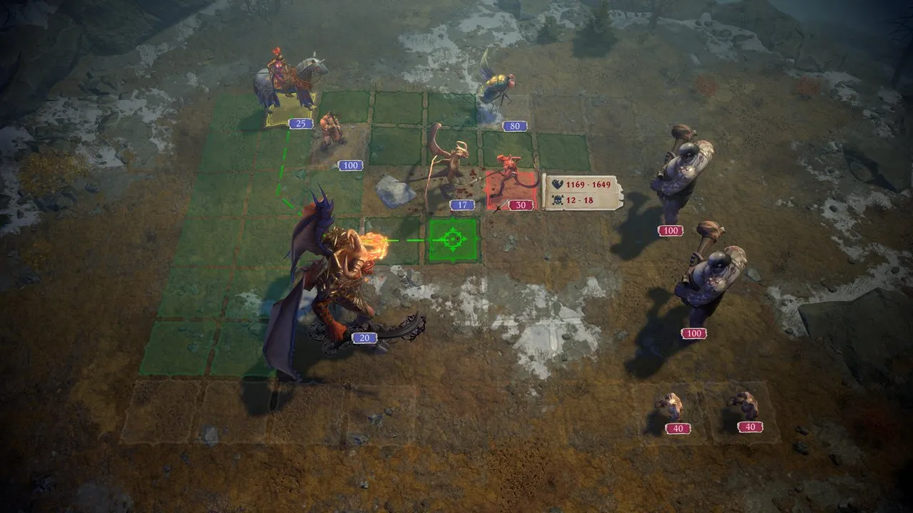 A battle scene in Pathfinder: Wrath of the Righteous