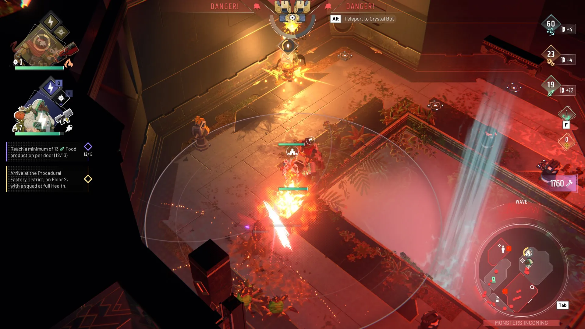 A character firing their weapon at enemies in Endless Dungeon