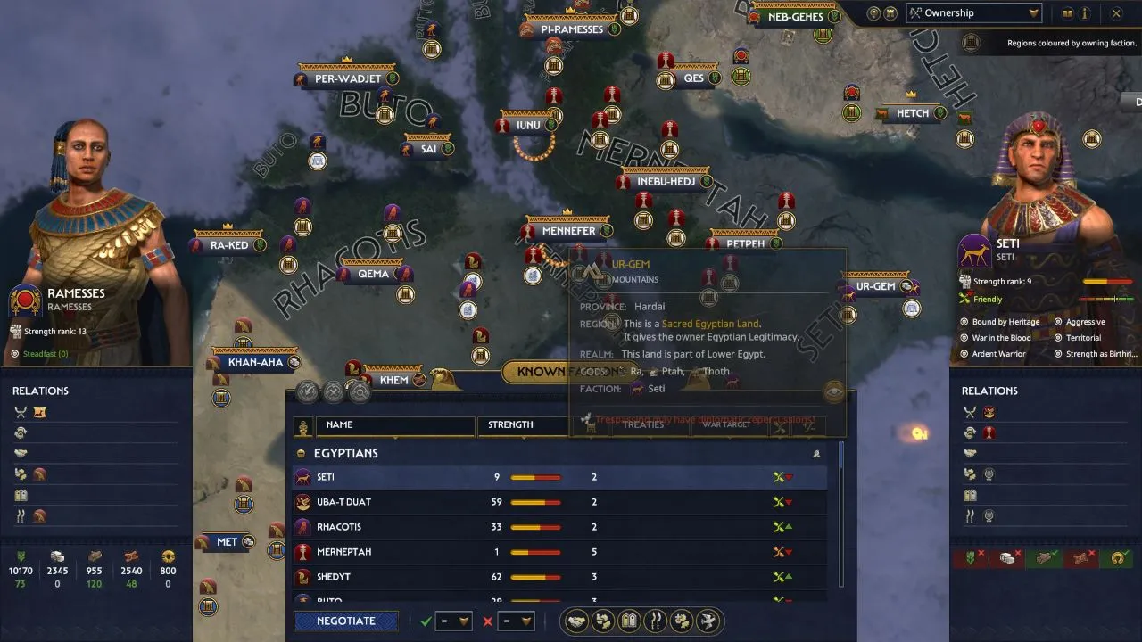 A city view in Total War: PHARAOH