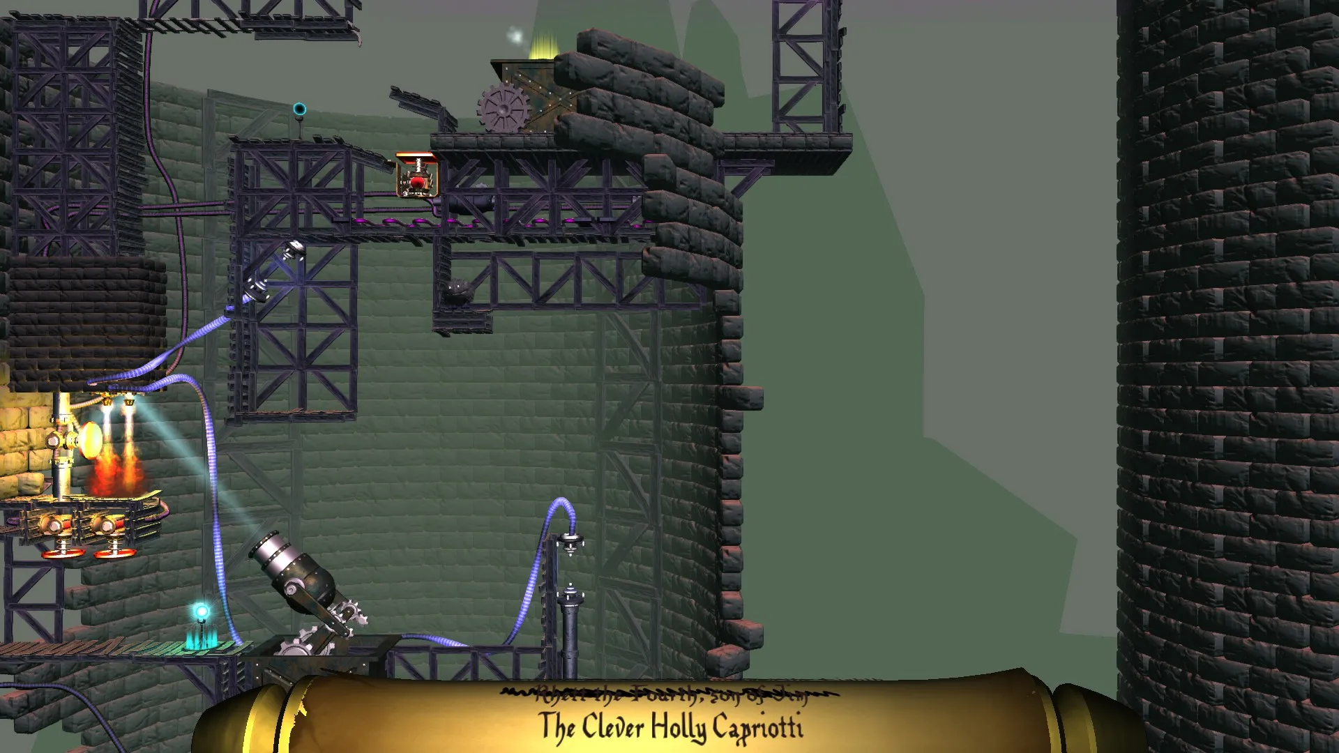 A knight about to be crushed by a trap