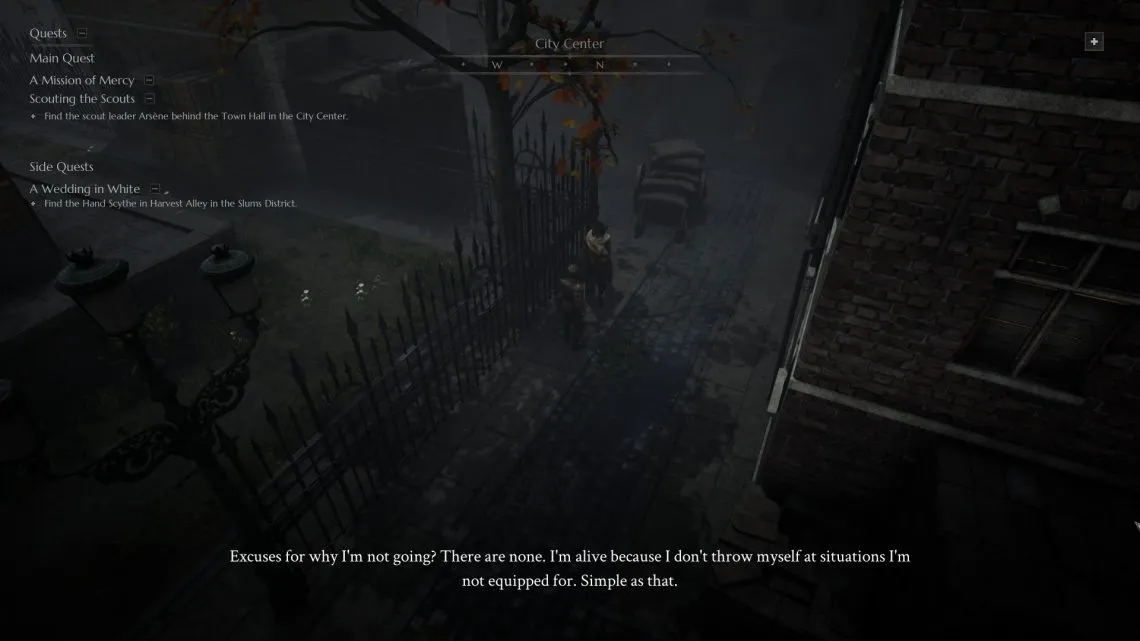 A screenshot from Black Legend showing the dark and atmospheric environment.