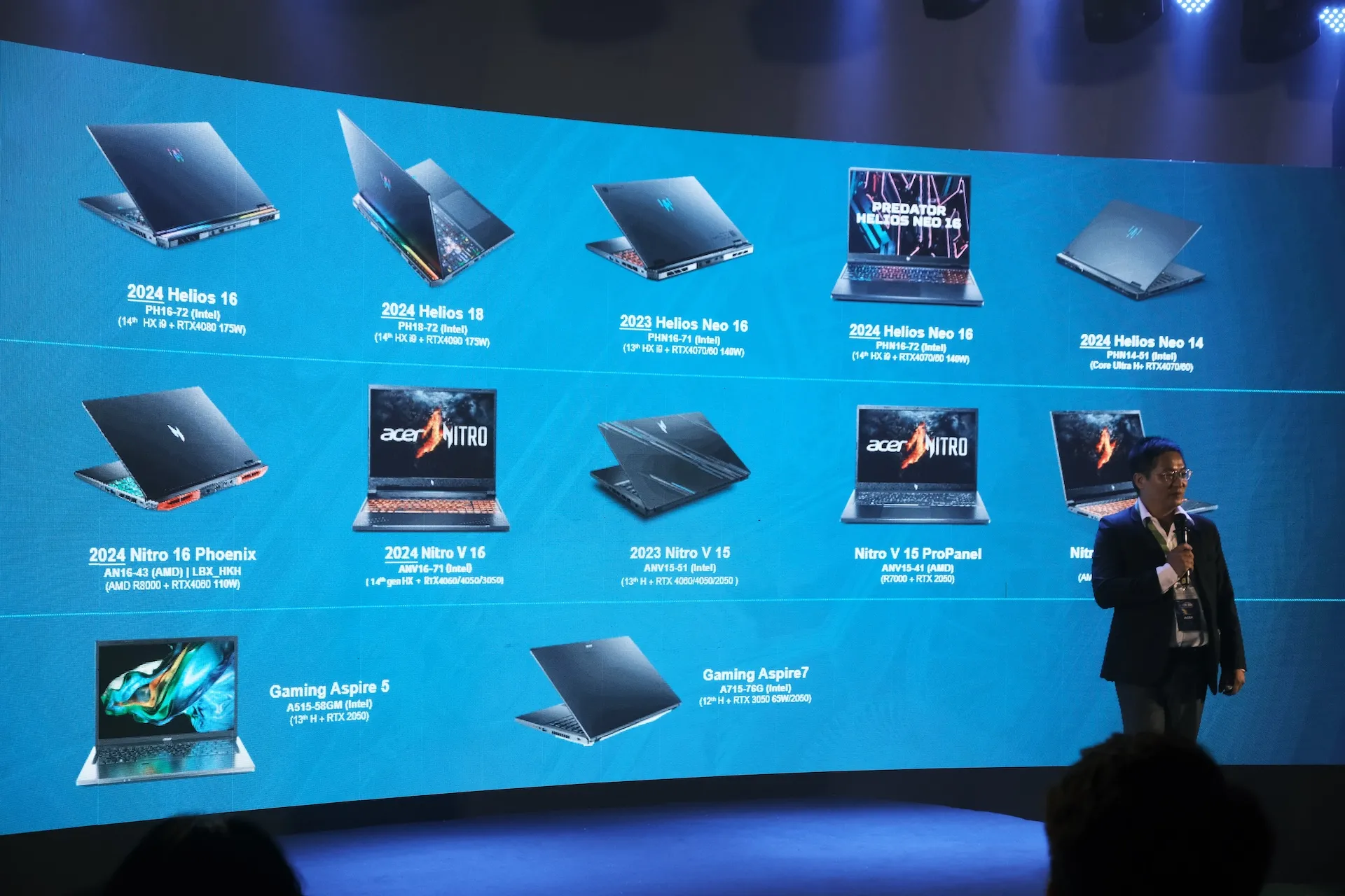 Acer's Back-to-School product showcase featuring gaming laptops.