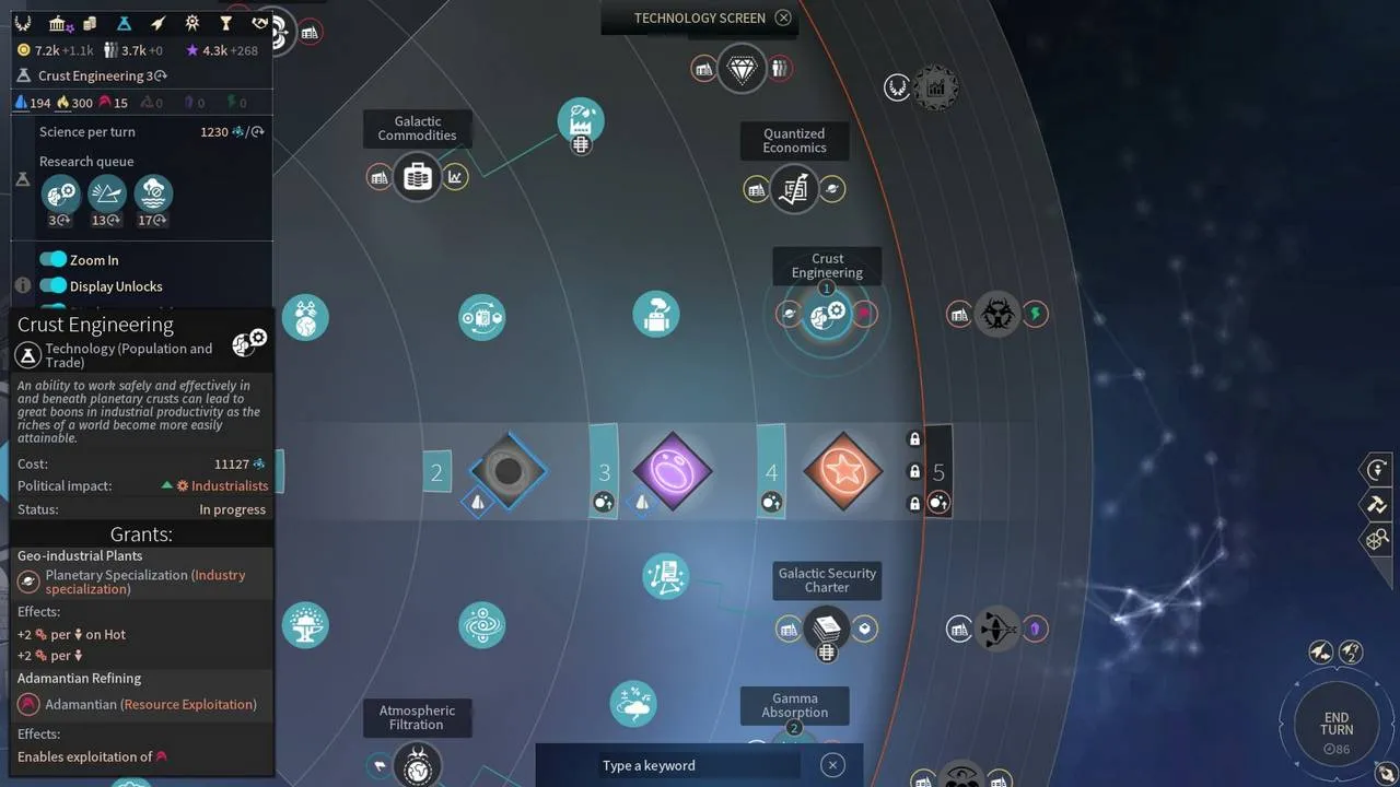 alt: A panoramic view of a space battle in Endless Space 2 with multiple capital ships exchanging fire.