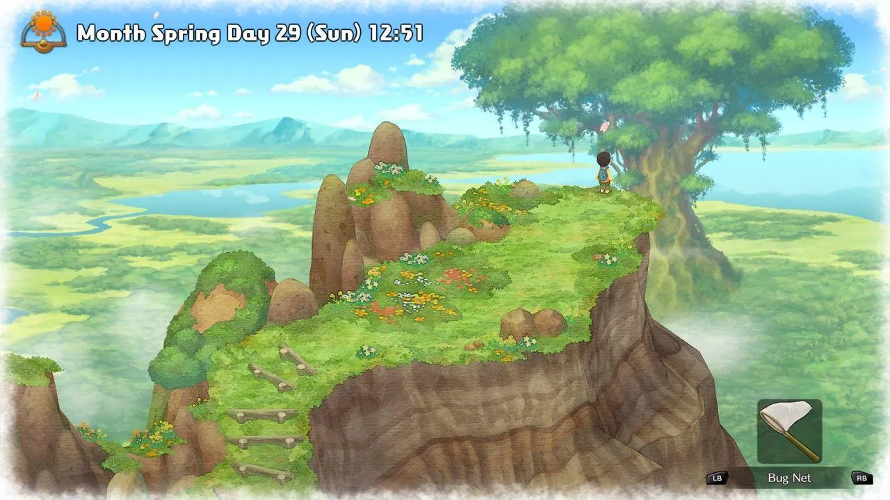 alt: A scenic view of Natura town, highlighting the game's charming and detailed environments.