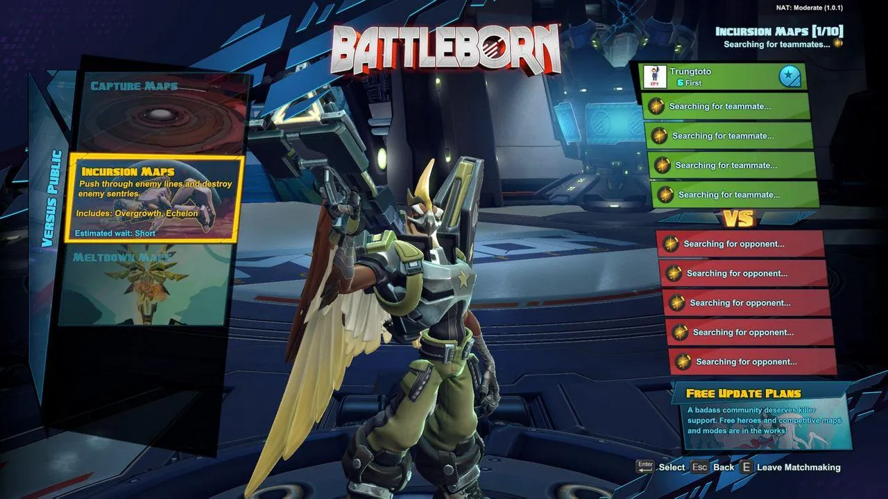 alt: A screenshot depicting the network issues and matchmaking problems in Battleborn