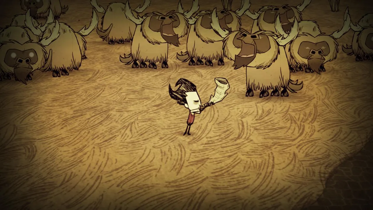 alt: A screenshot from Don't Starve showcasing the game's distinct art style.