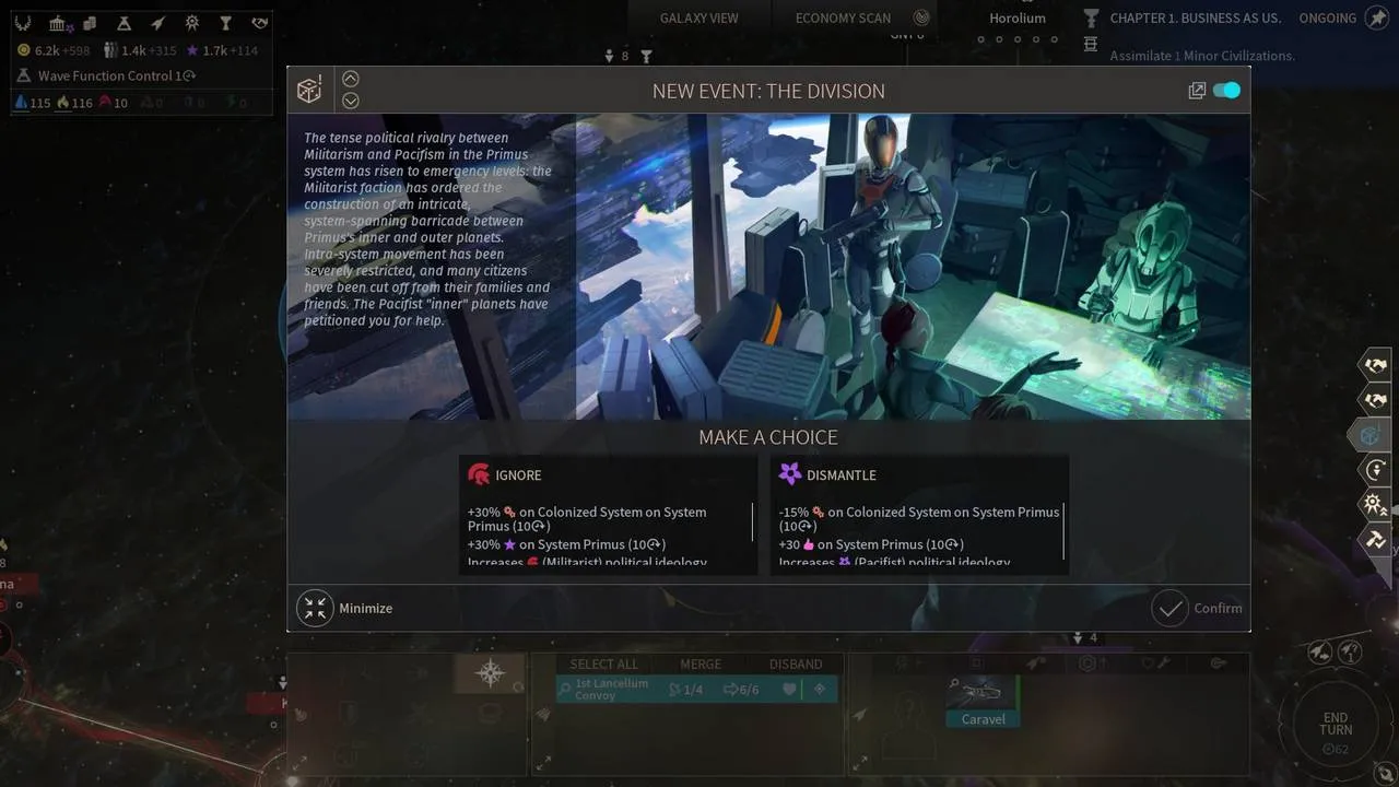 alt: A screenshot from Endless Space 2 showing a planet view with details about its resources and population.