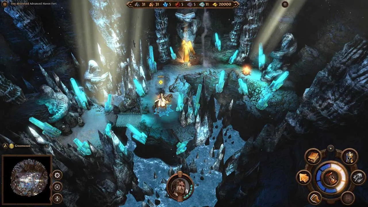 Alt: A screenshot from Might & Magic: Heroes VII showcasing a battle scene with various units engaged in combat.