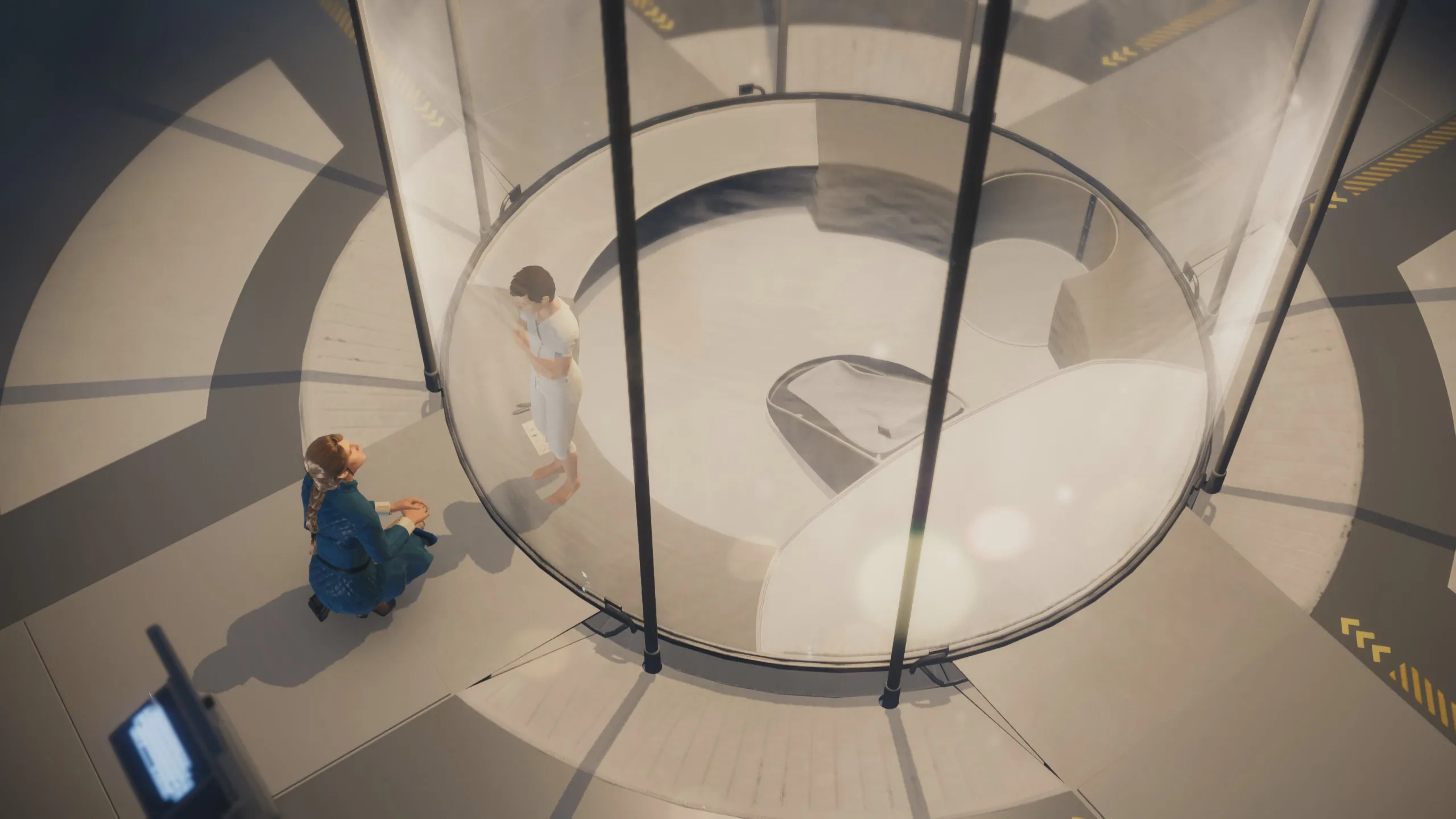 alt: A screenshot from Rain of Reflections depicting a dimly lit, atmospheric alleyway.