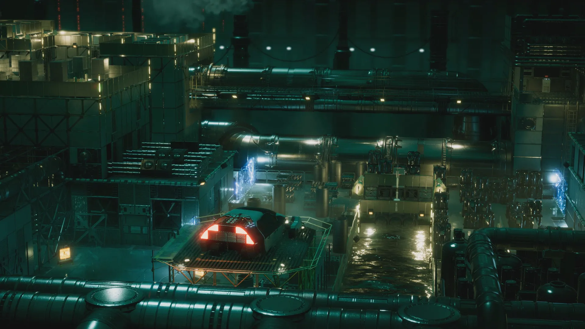 alt: A screenshot from Rain of Reflections showing a character in a futuristic, neon-lit environment.
