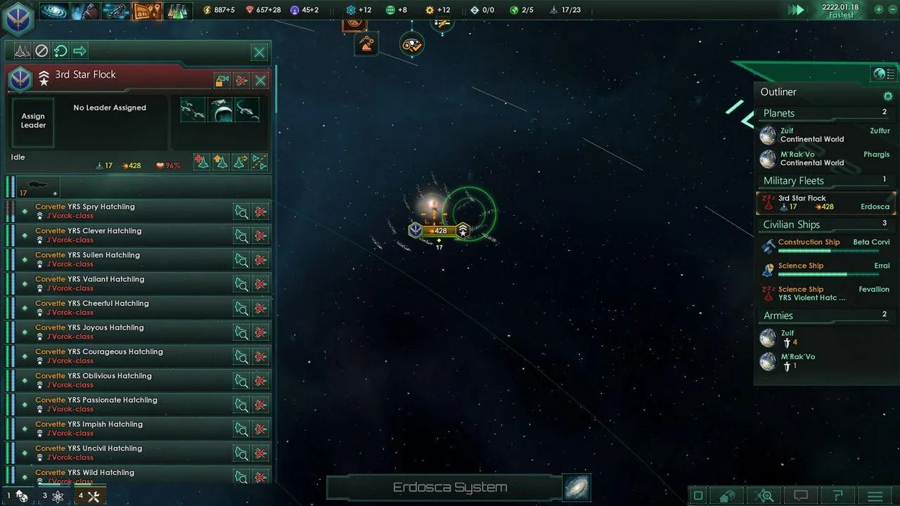 alt: A screenshot from Stellaris showing a close-up view of a space station.