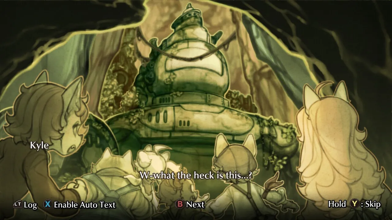 alt: A screenshot of Fuga: Melodies of Steel depicting the game's opening scene.