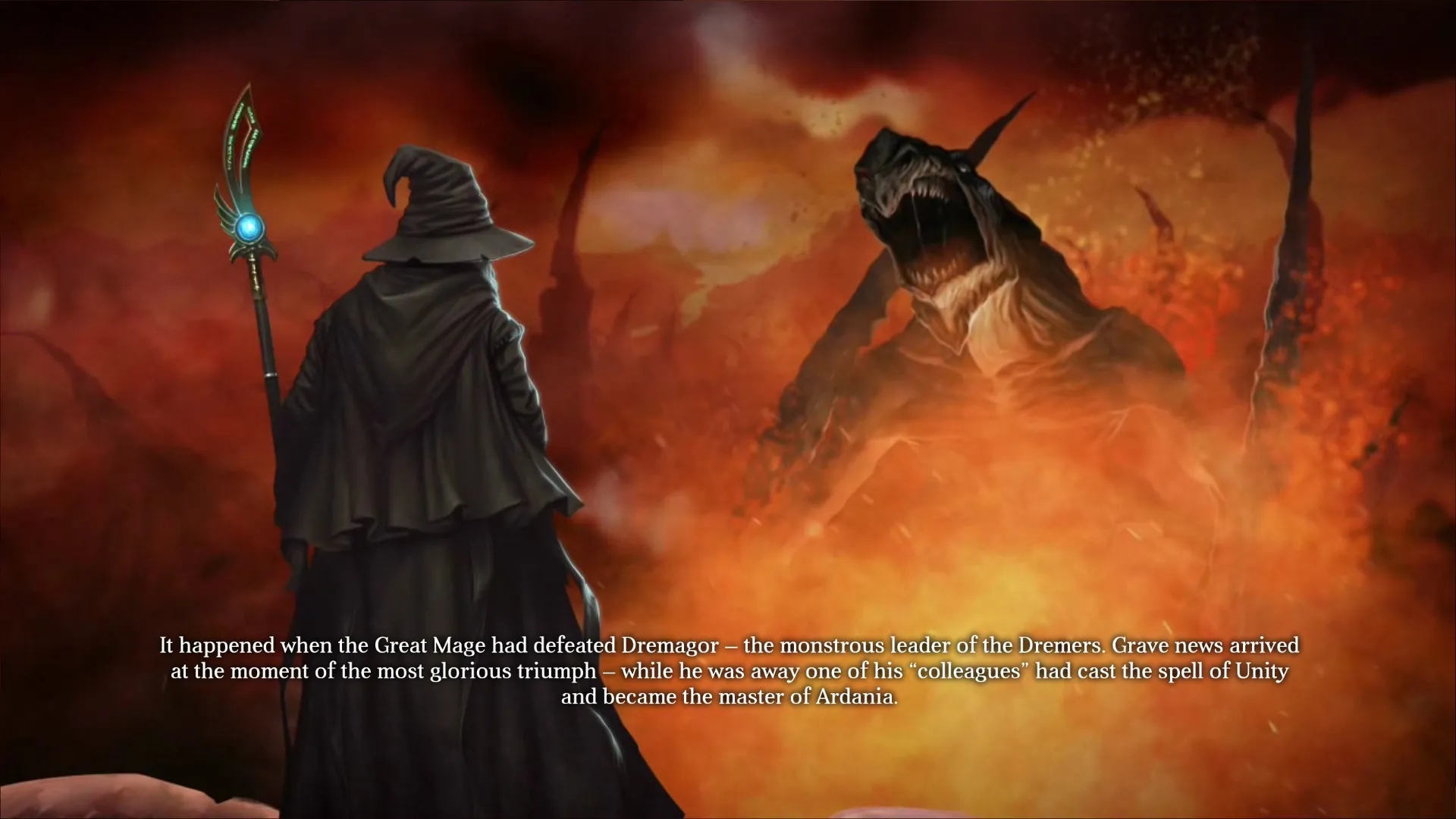 Alt:  A screenshot of Warlock 2 demonstrating the in-game tutorial system, highlighting important interface elements.
