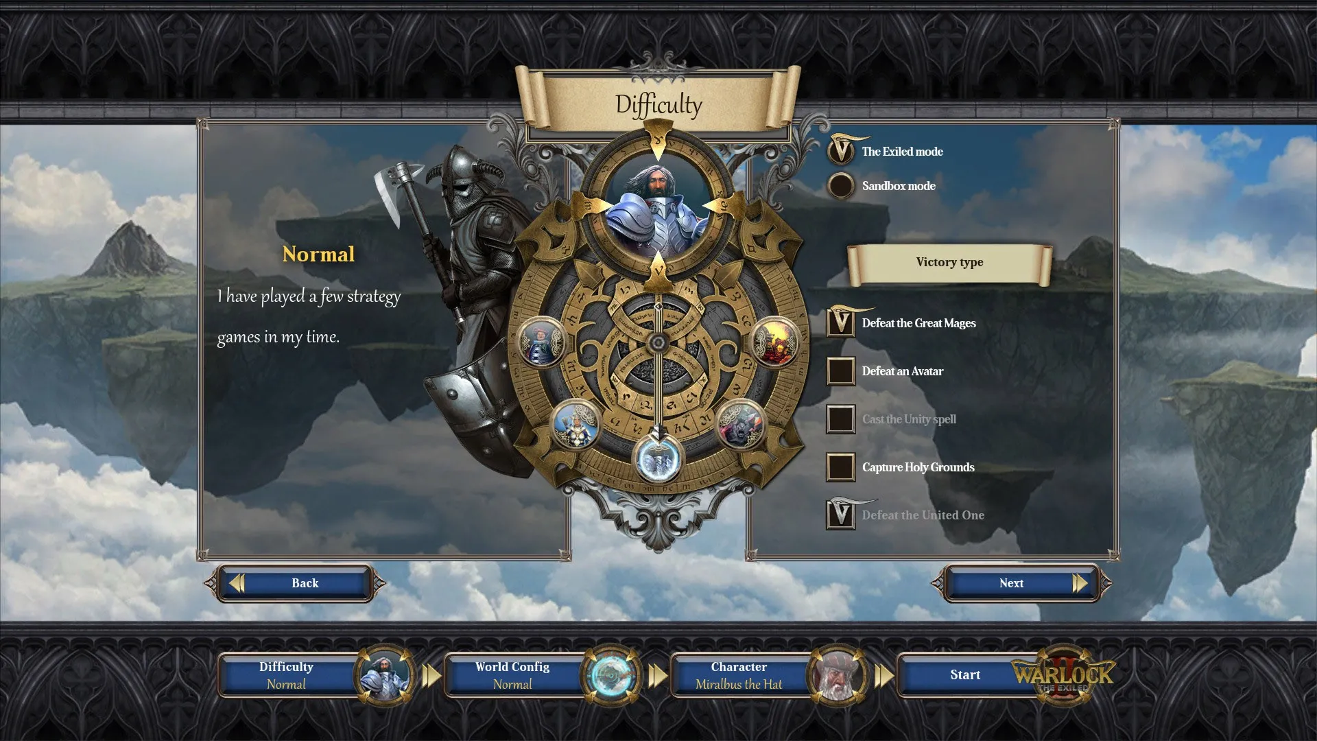 Alt: A screenshot showcasing the world map of Warlock 2: The Exiled with various terrains and factions.