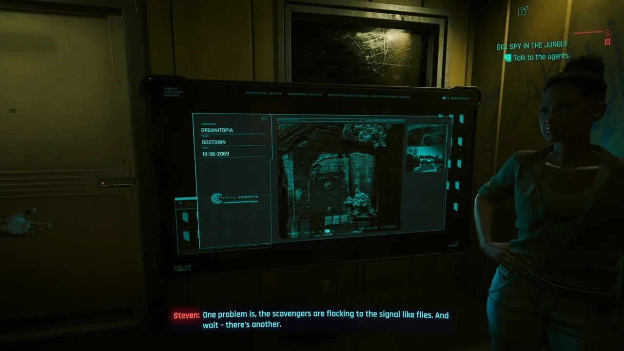 Alt: A tense scene in Cyberpunk 2077: Phantom Liberty, highlighting the morally complex choices players face.