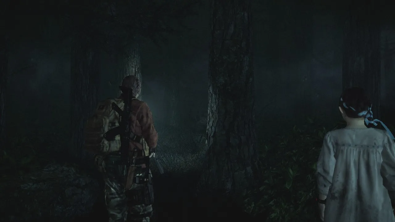 alt: Barry Burton aims his weapon, ready to confront enemies in Resident Evil Revelations 2 Episode 1.