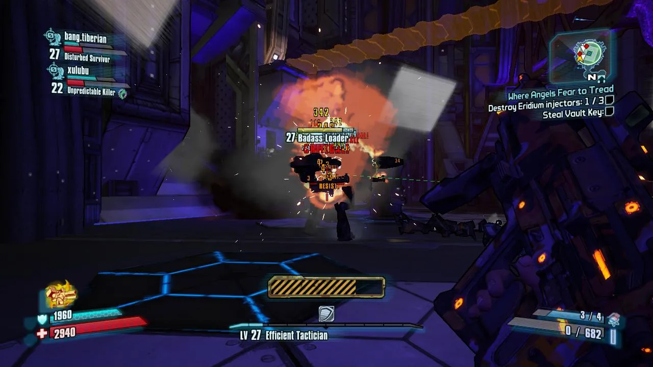 alt: Borderlands 2 gameplay screenshot displaying a variety of loot dropped by enemies.