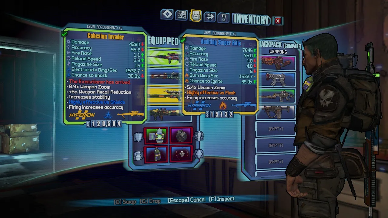 alt: Borderlands 2 gameplay screenshot showing the character selection screen.