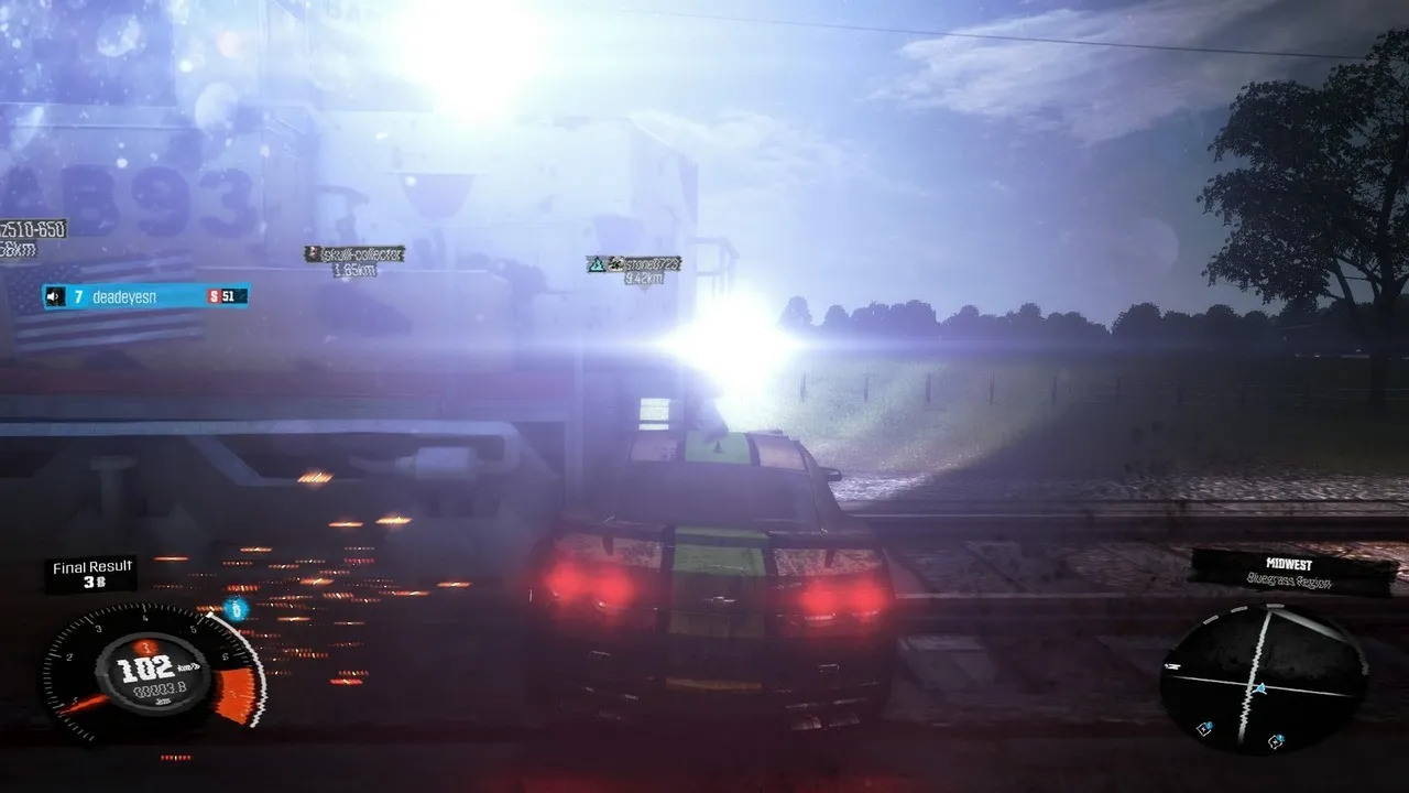 alt: Close up of damage on a car in The Crew, showing blocky and unrealistic deformation