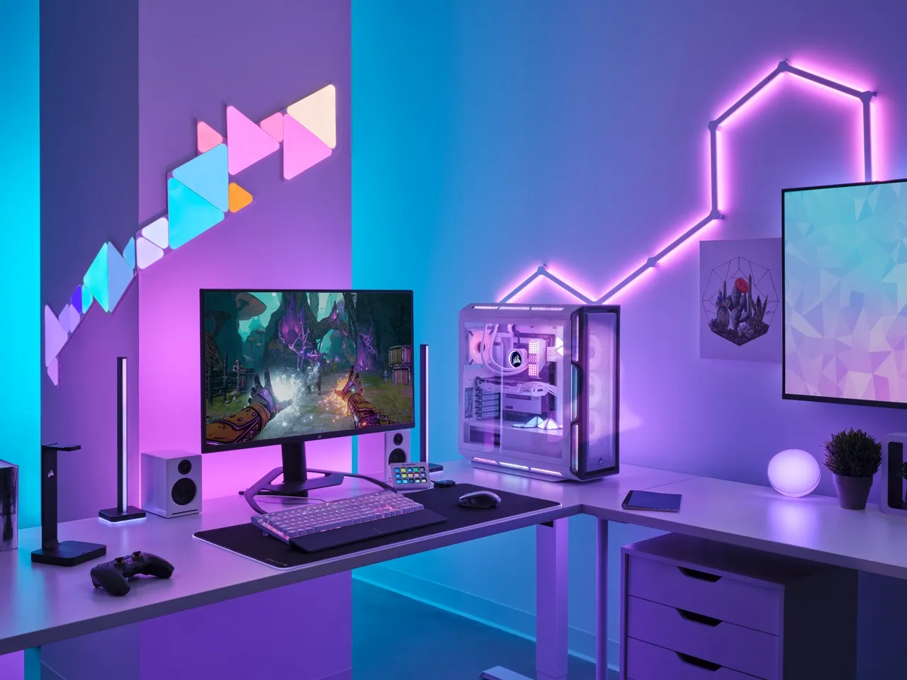 alt: CORSAIR iCUE Murals Lighting creates immersive RGB experiences