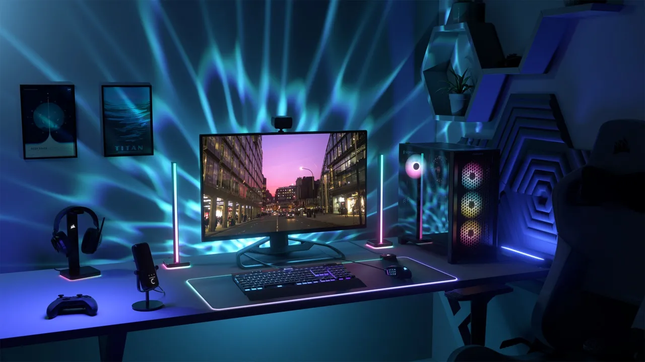 alt: CORSAIR iCUE Murals Lighting syncs with games and videos for dynamic effects