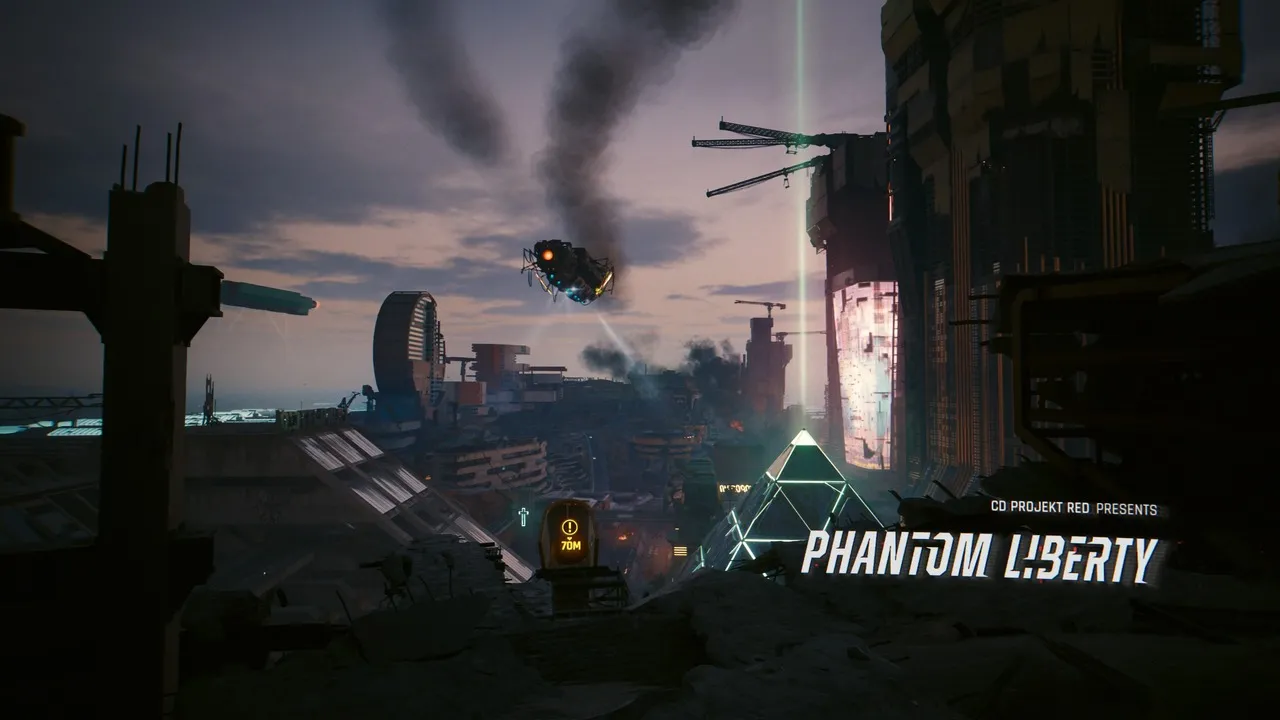 Alt: Cyberpunk 2077's Night City bustling with activity after the 2.0 update.