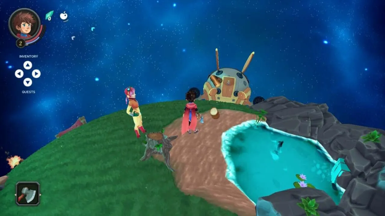 alt: Deiland screenshot of the player character facing a monster in combat.