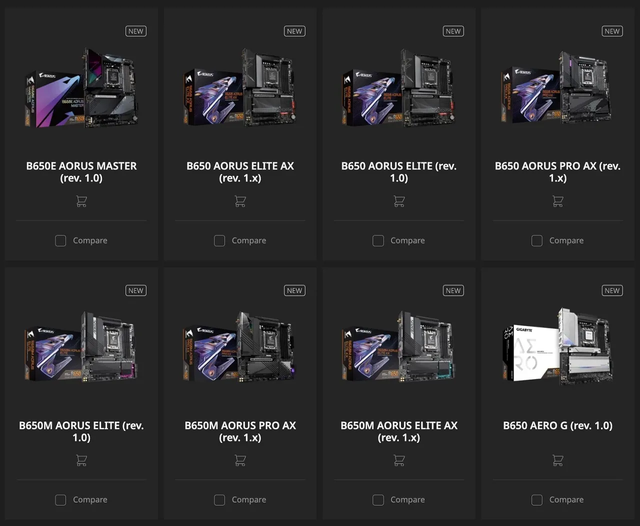 alt: GIGABYTE B650 Motherboard Lineup