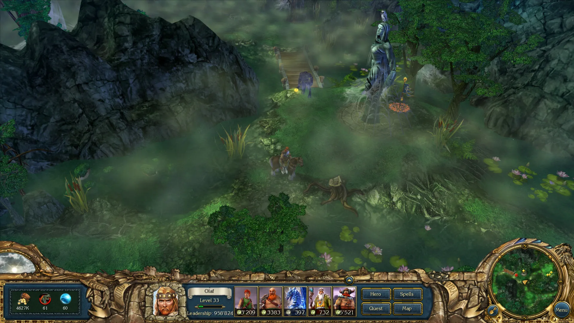 alt: King's Bounty: Ice &amp; Fire gameplay screenshot showcasing the character's inventory and equipment.