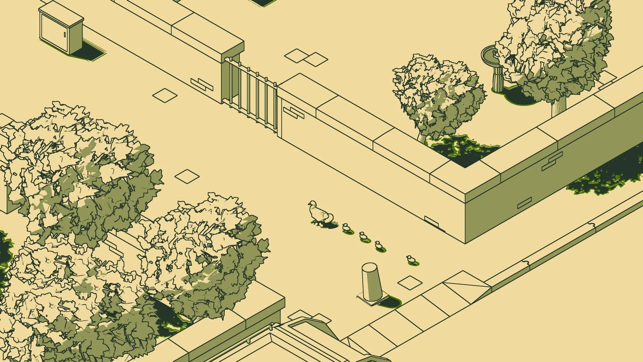alt: SCHiM gameplay screenshot showcasing the shadow-hopping mechanic and the visually appealing art style