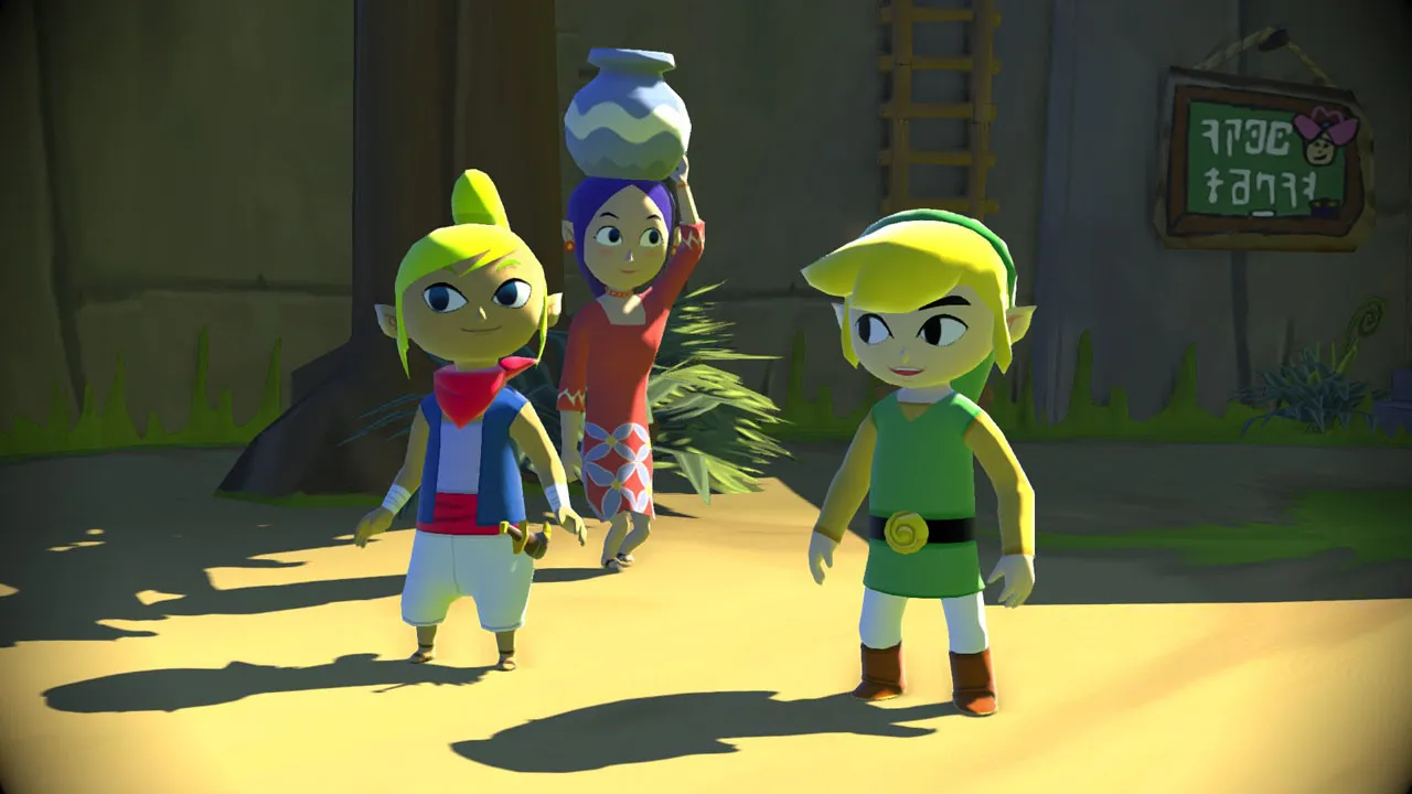 alt text: A scenic view of the ocean and islands in Wind Waker HD.