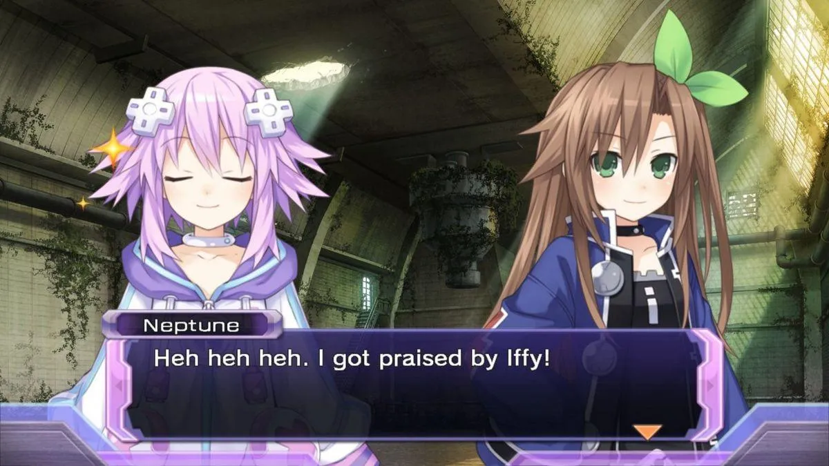 alt text:  A screenshot from Hyperdimension Neptunia Re;Birth1 showcasing the use of a special attack or &quot;EX Finisher&quot; during combat.