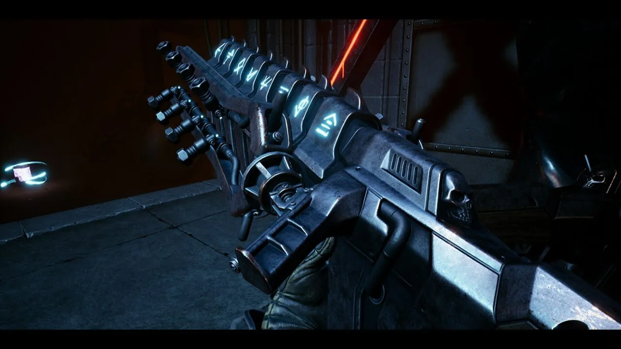 alt text: A screenshot from Scathe showcasing the dynamic lighting and atmospheric effects.