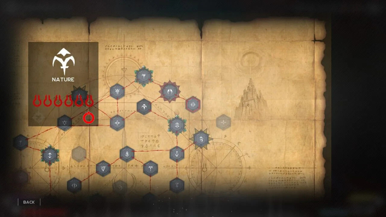 alt text: A screenshot of Scathe illustrating a puzzle room.
