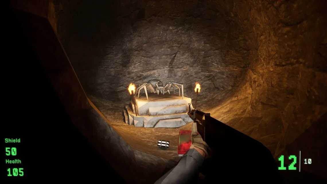 alt text:  A tense scene in KVARK showcasing the game's atmosphere and enemy design.