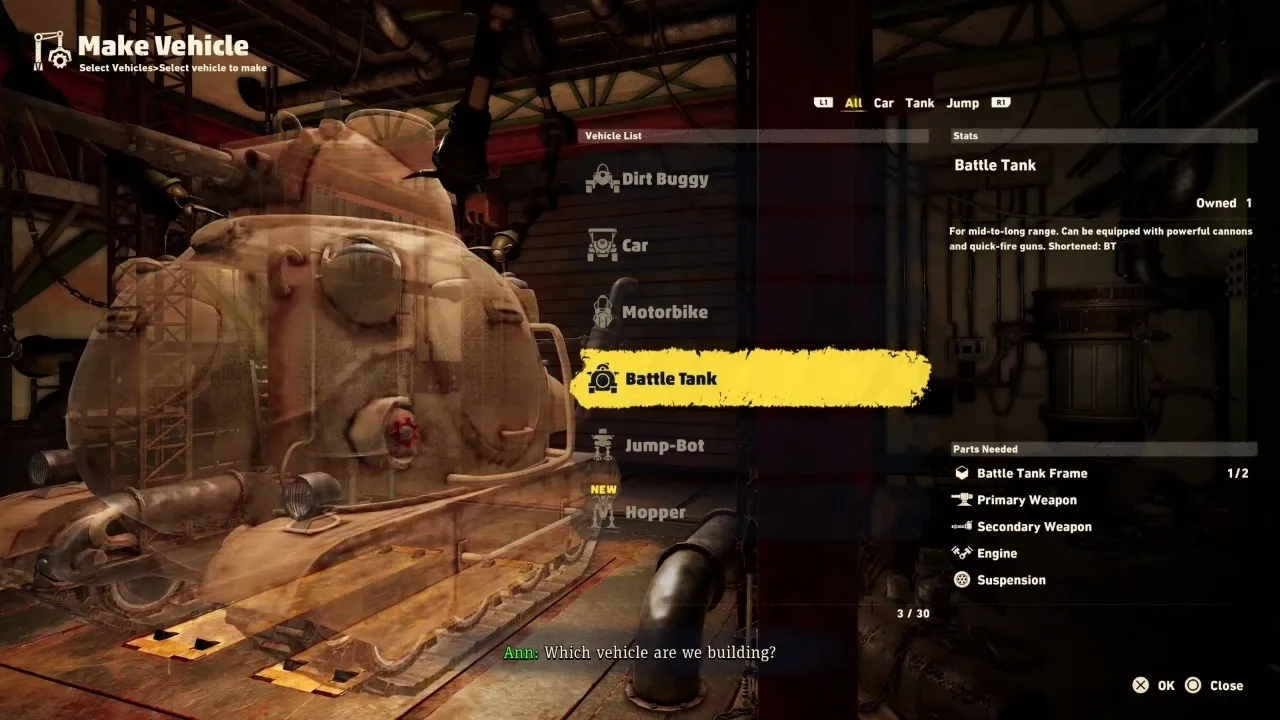 alt text: A view of a mechanized unit in Sand Land.