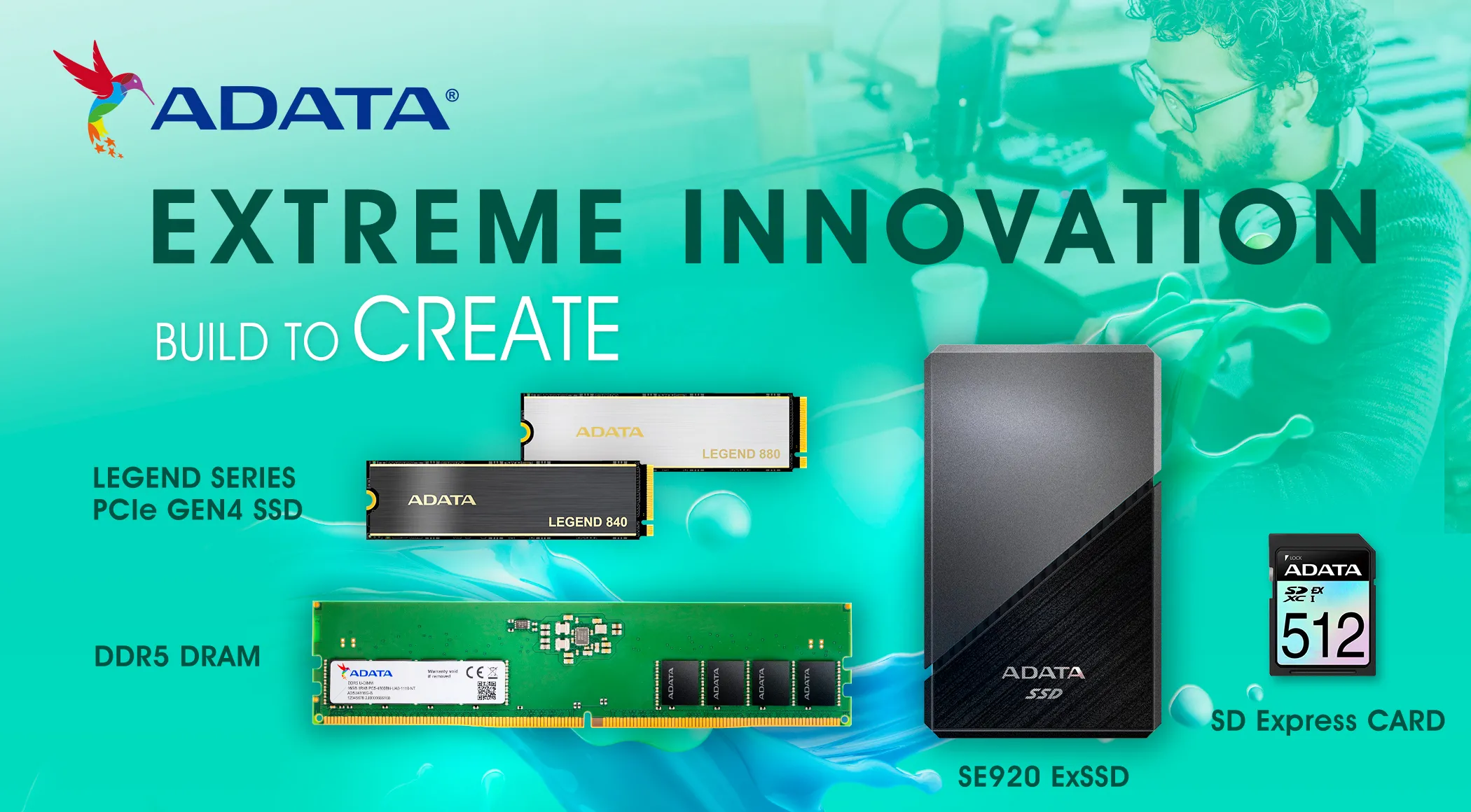 alt text: ADATA's Mera introducing new products at the Extreme Innovation online event