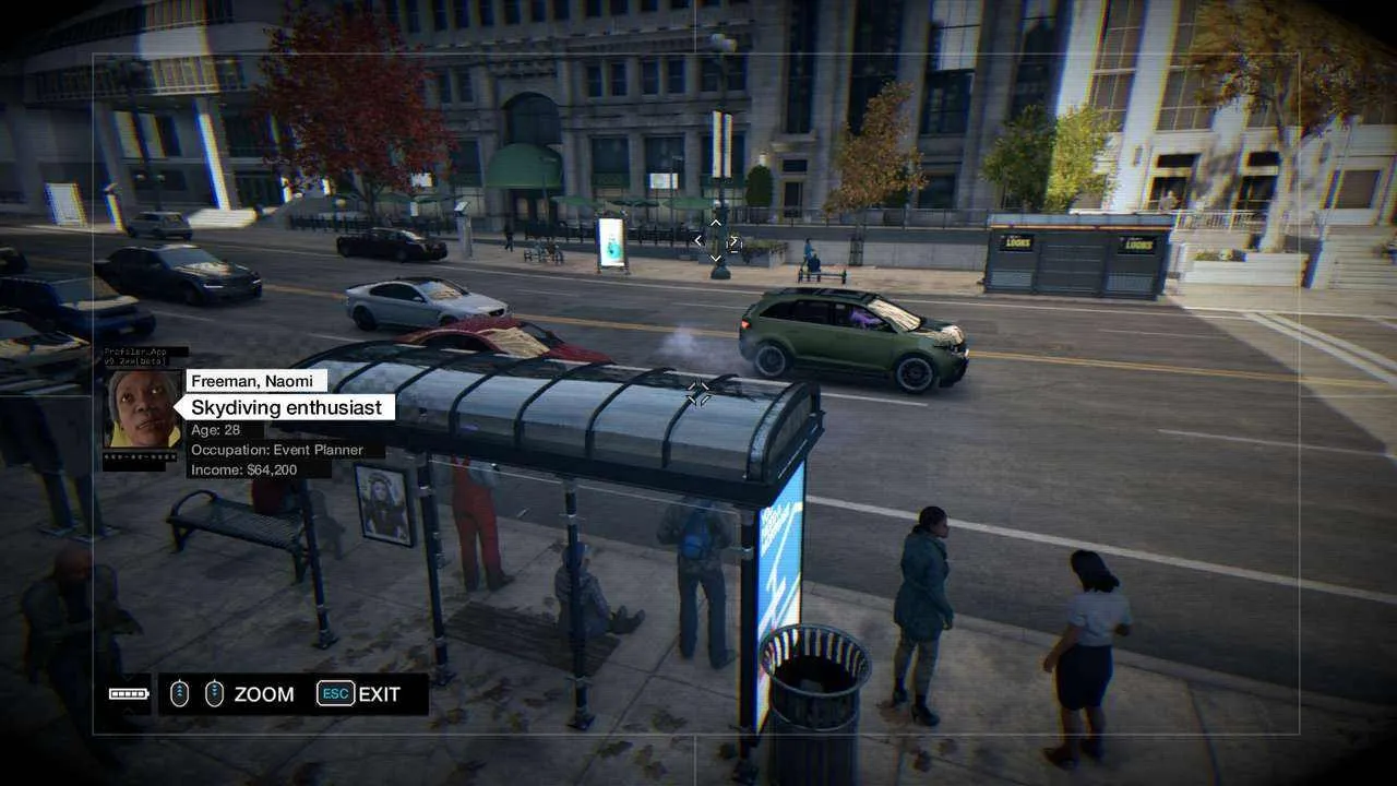 alt text: Aiden Pearce uses his hacking skills to manipulate traffic lights and create chaos in Watch Dogs.