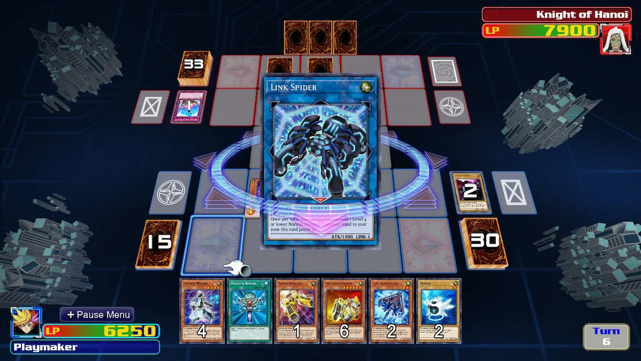 alt text: Another screenshot from Yu-Gi-Oh! Legacy of the Duelist displaying a 3D monster model on the game field.