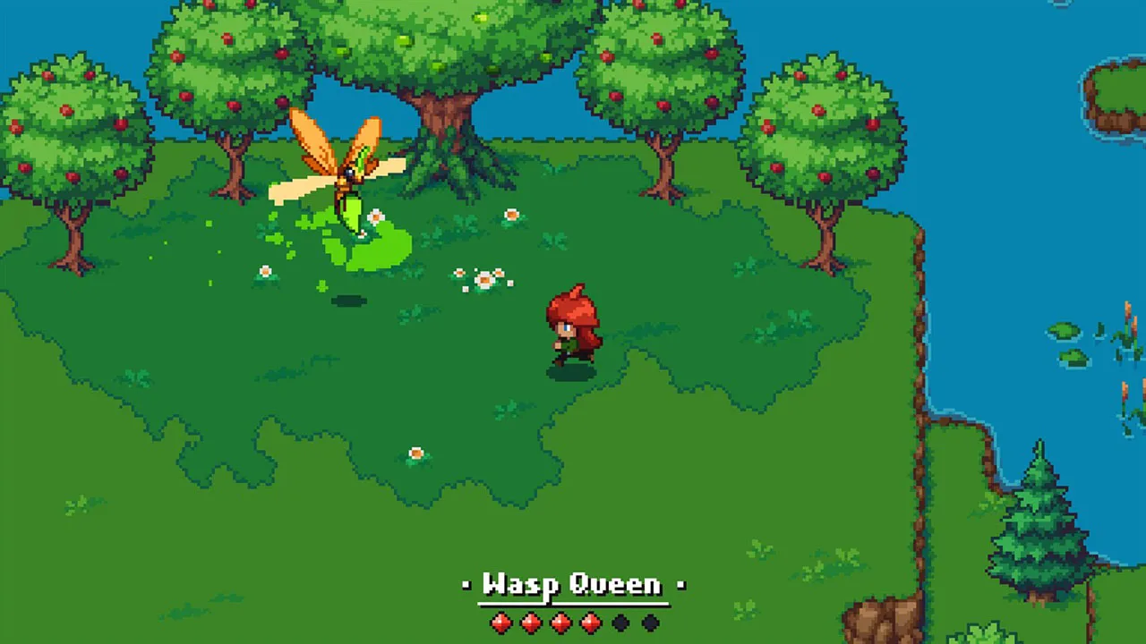 alt text: Arietta of Spirits environment screenshot, highlighting the pixel art style and world design.