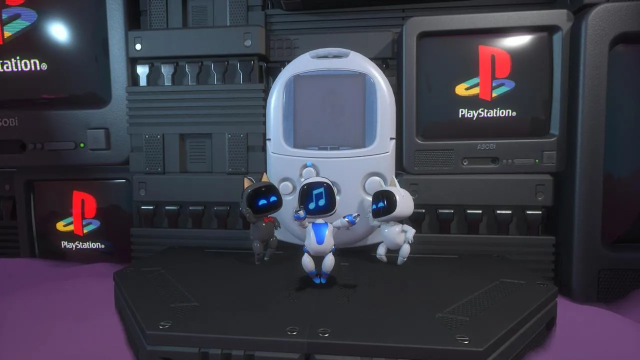 alt text: Astro Bot dressed as various PlayStation characters