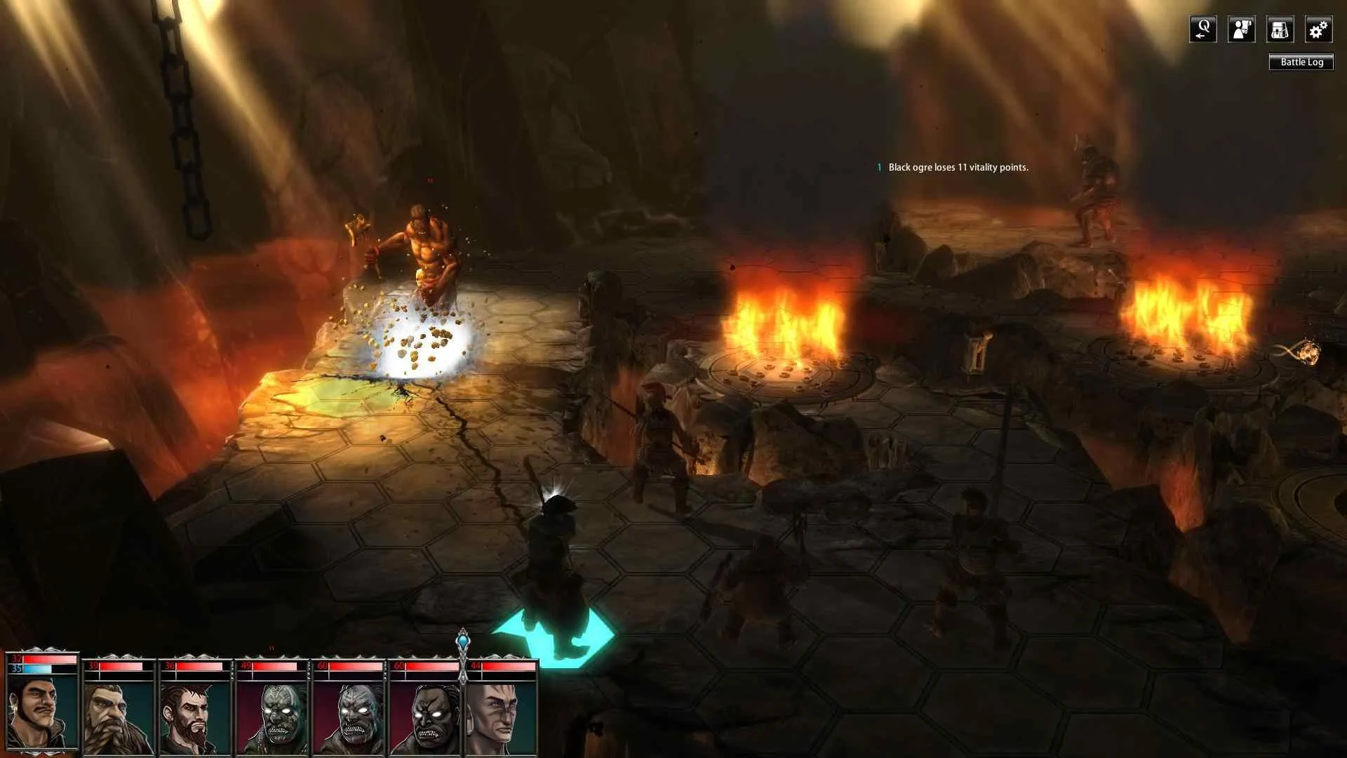 alt text: Blackguards environment screenshot showcasing the dark fantasy setting and atmospheric lighting.