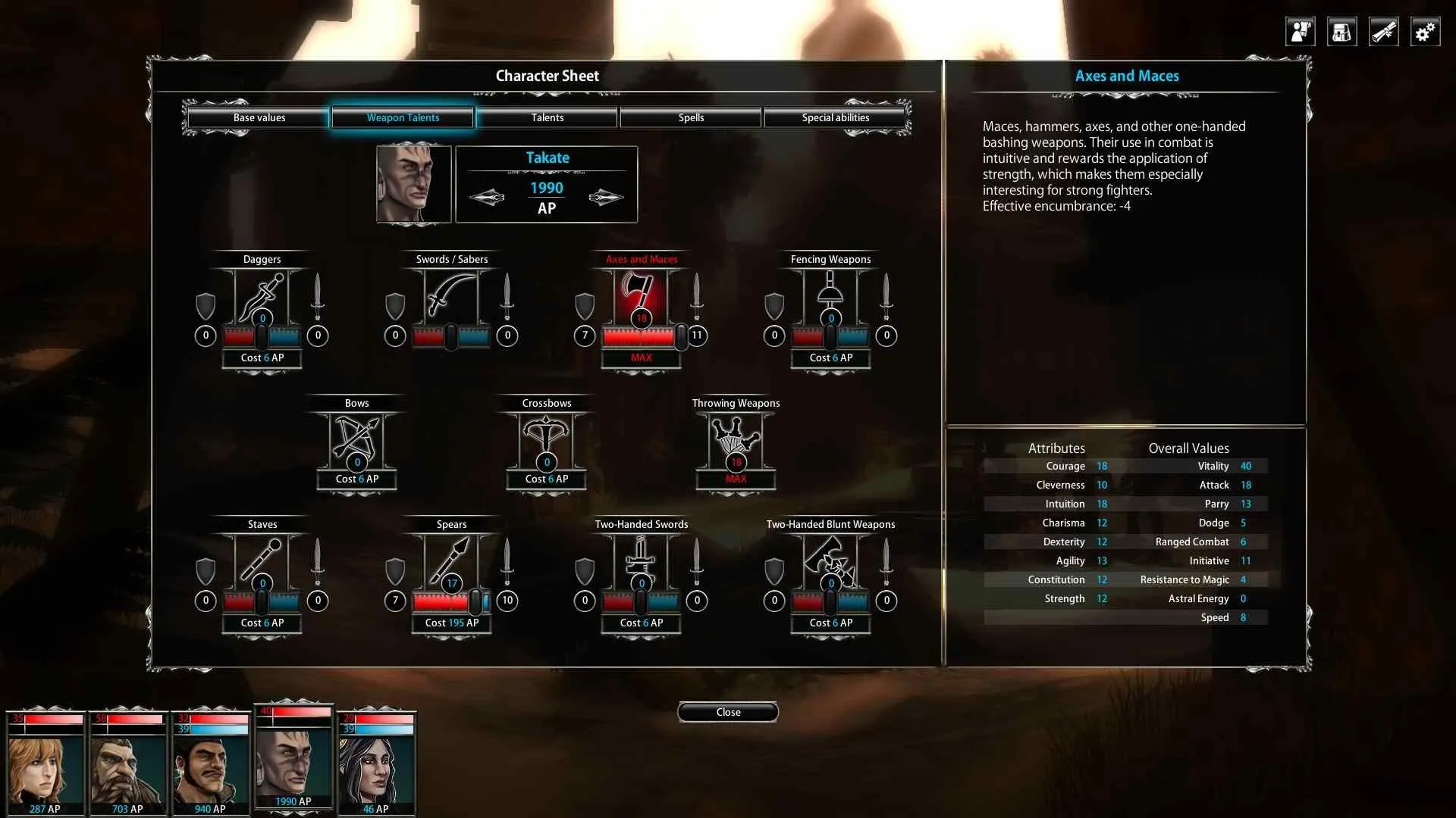 alt text: Blackguards gameplay screenshot showcasing the tactical combat system.