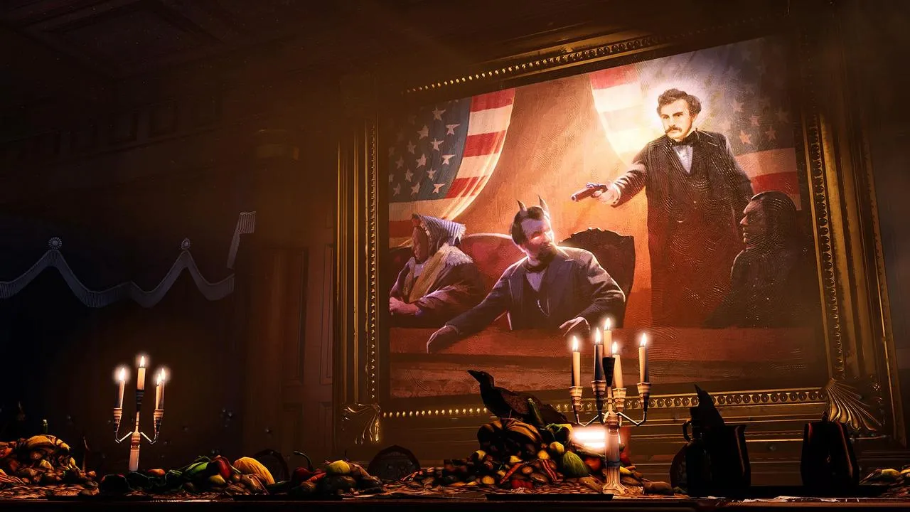 alt text: Booker DeWitt and Elizabeth interacting in BioShock Infinite