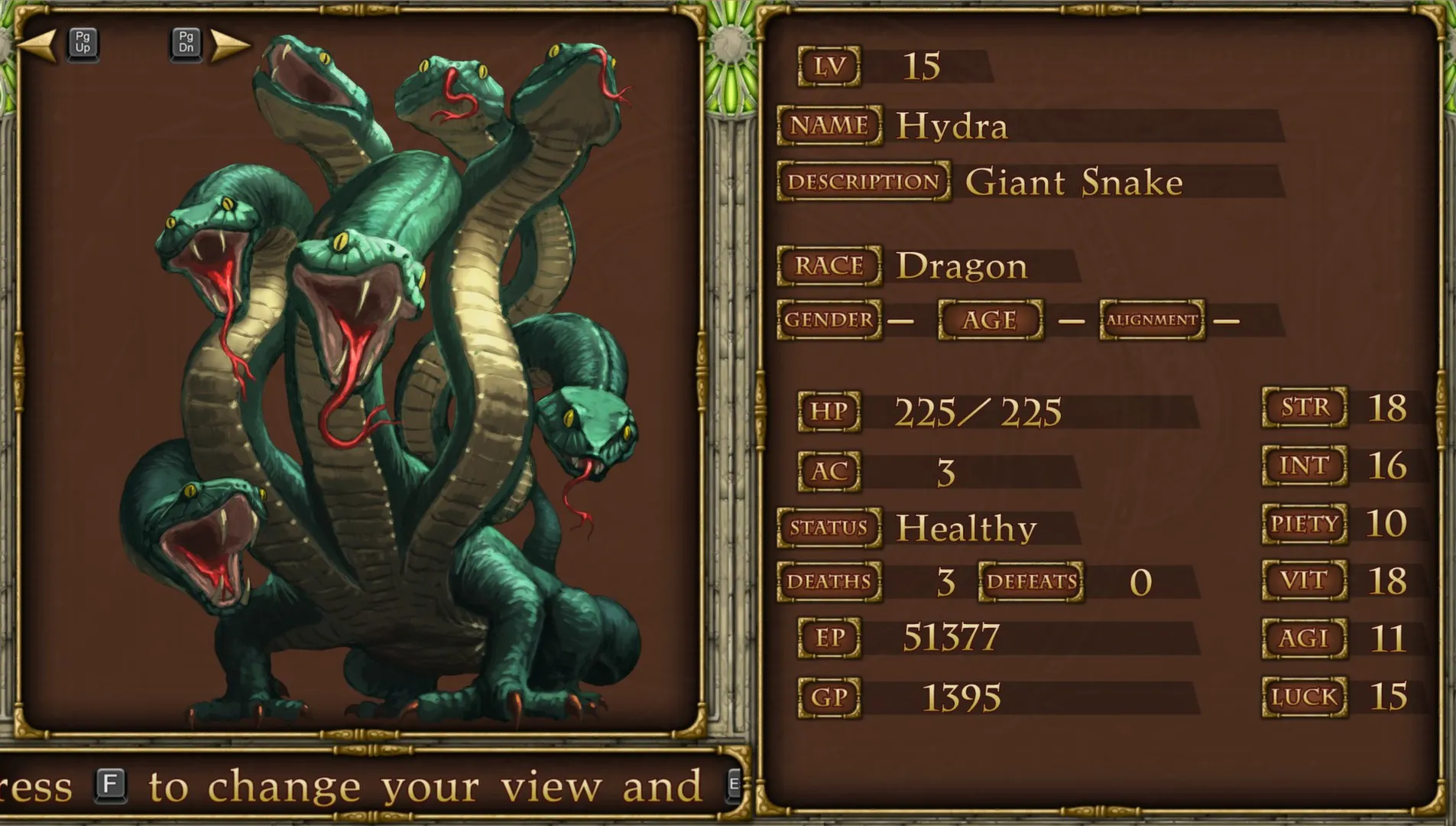 alt text: Close-up screenshot of character stats in Elminage Gothic, highlighting the importance of stat allocation and dice rolls.
