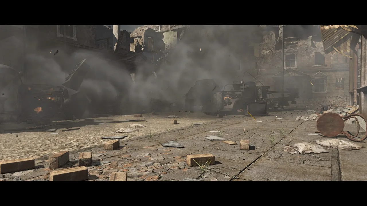 alt text: Comparison screenshot showcasing the improved graphics in Sniper Elite V2 Remastered