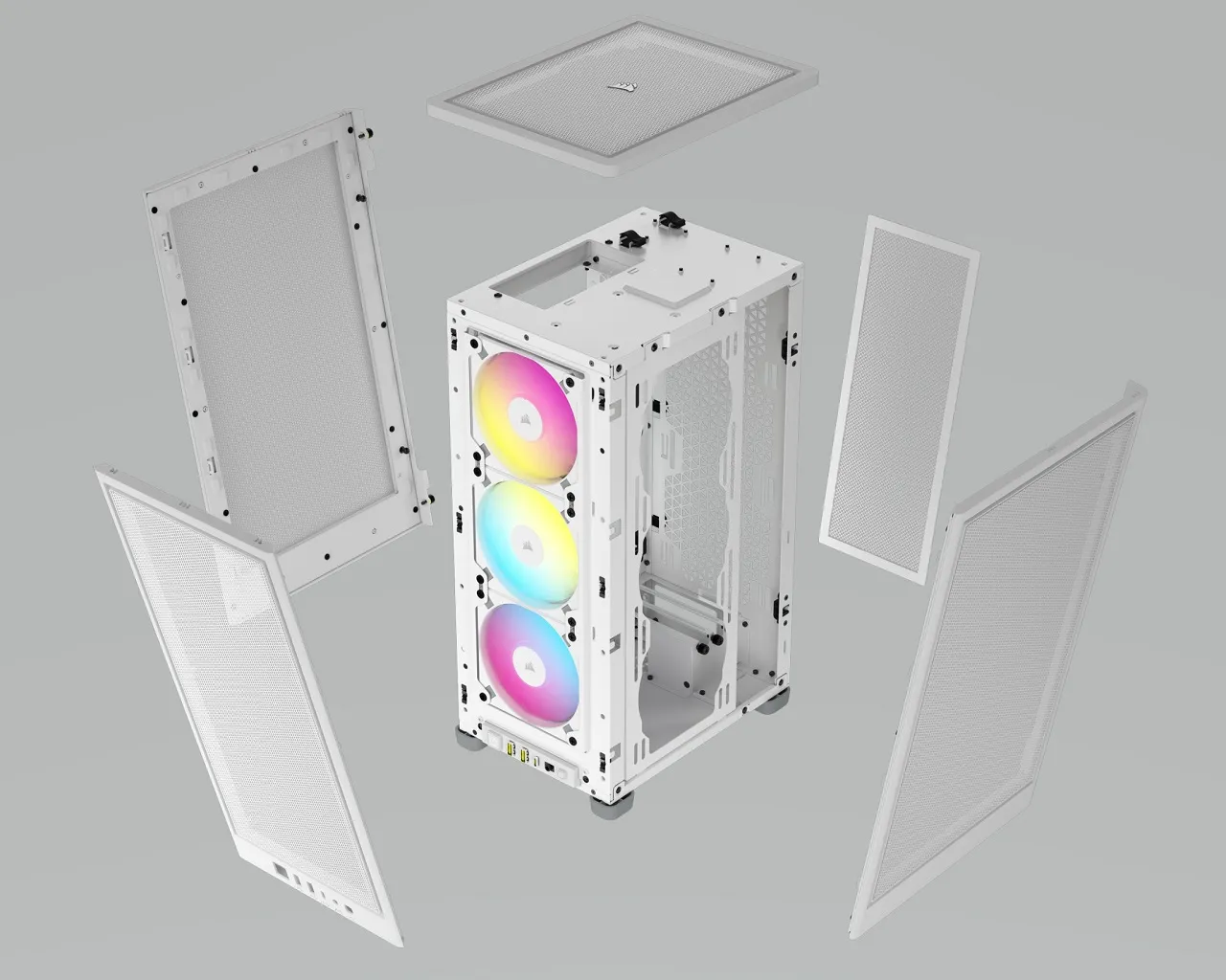 alt text: CORSAIR 2000D AIRFLOW and 2000D RGB AIRFLOW Mini-ITX PC cases in black and white, showcasing their compact size and airflow-focused design.