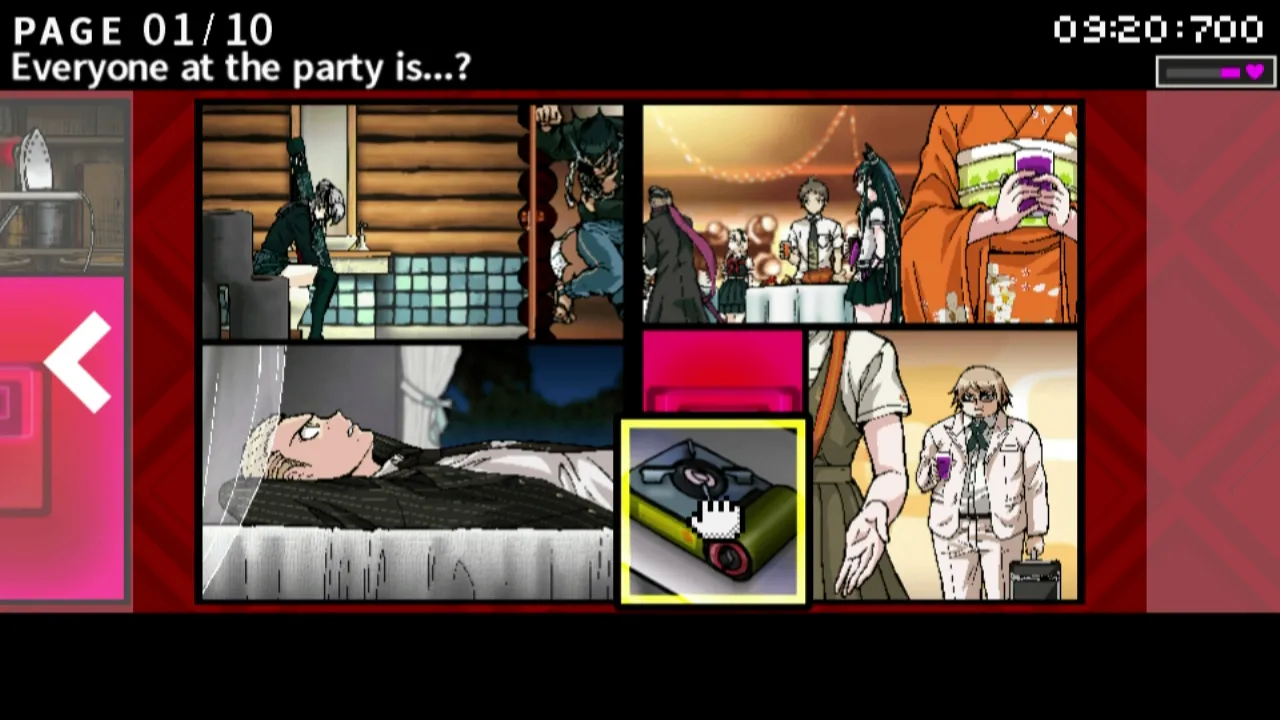 alt text: Danganronpa 2 screenshot displaying the game's vibrant visuals during a conversation