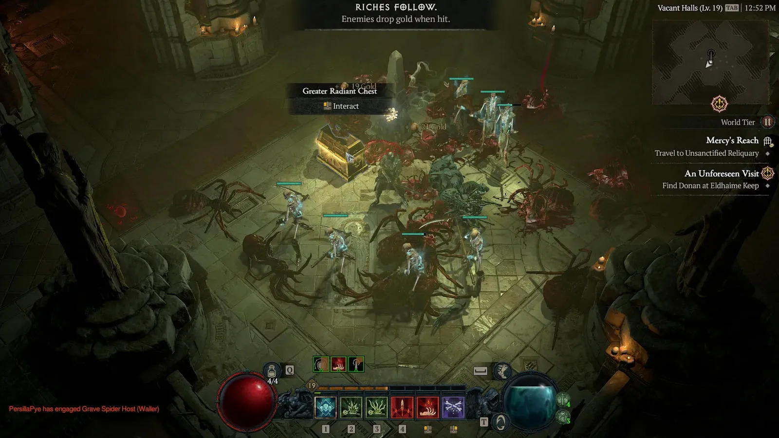 alt text depicting a boss fight against Avarice in Diablo IV
