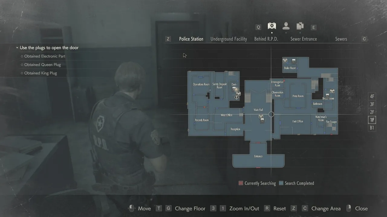 alt text depicting Claire Redfield carefully aiming her weapon while navigating a dark hallway in the RPD, emphasizing the tense atmosphere and gameplay of Resident Evil 2 Remake